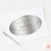 Luxury Gold  Silver-productlabels met Logo Ovale Sticker (Envelop)