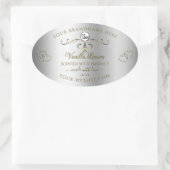 Luxury Gold  Silver-productlabels met Logo Ovale Sticker (Tas)