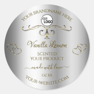 Luxury Gold Silver-productlabels met Logo Ronde Sticker