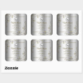 Luxury Gold  Silver-productlabels met Logo Vierkante Sticker (Vel)