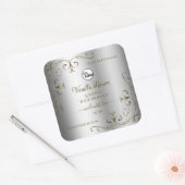 Luxury Gold  Silver-productlabels met Logo Vierkante Sticker (Envelop)