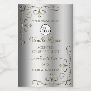 Luxury Gold  Silver-productlabels met Logo Voedselcontainer Etiket