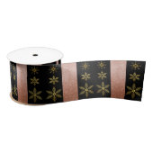 Luxury Gold Snowflakes en roze kerstmis Satijnen Lint (Spoel)