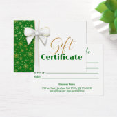 Luxury Gold Snowflakes kerstwitte boeg groen Visitekaartje (Bureau)