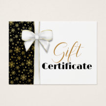Luxury Gold Snowflakes kerstwitte bout zwart