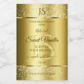 Luxury Gold Soft Glitter-Initialen Productlabels Voedselcontainer Etiket (Enkel label)