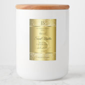 Luxury Gold Soft Glitter-Initialen Productlabels Voedselcontainer Etiket (Voorkant)