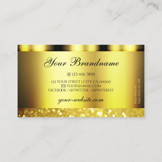 Luxury Gold Sparging Glitter Glamoureus Golden Visitekaartje (Achterkant)