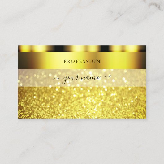 Luxury Gold Sparging Glitter Glamoureus Golden Visitekaartje (Voorkant)