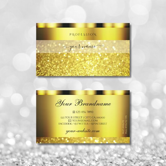 Luxury Gold Sparging Glitter Glamoureus Golden Visitekaartje