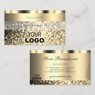 Luxury Gold Sparking Glitter Logo Shimmery Golden Visitekaartje