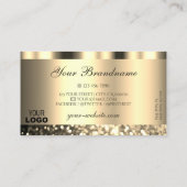 Luxury Gold Sparking Glitter Logo Shimmery Golden Visitekaartje (Achterkant)
