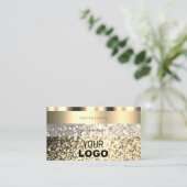 Luxury Gold Sparking Glitter Logo Shimmery Golden Visitekaartje (Staand voorkant)