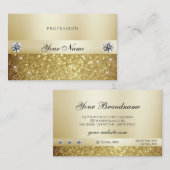 Luxury Gold Sparking Glitter met Diamonds Modern Visitekaartje (Voorkant / Achterkant)