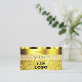 Luxury Gold Sparking Glitter met Logo Glamoureus Visitekaartje (Staand voorkant)