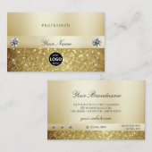 Luxury Gold Sparking Glitter met Logo Moderne Visitekaartje (Voorkant / Achterkant)