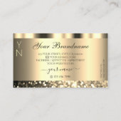 Luxury Gold Sparking Glitter met Monogram Golden Visitekaartje (Achterkant)