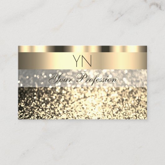 Luxury Gold Sparking Glitter met Monogram Golden Visitekaartje (Voorkant)