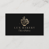 Luxury Gold Sparkle Bakers Floral mixing Bowl Visitekaartje (Voorkant)