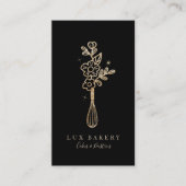 Luxury Gold Sparkle Bakers Floral Whisk Visitekaartje (Voorkant)