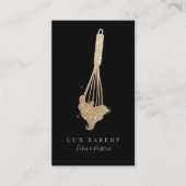 Luxury Gold Sparkle Bakers Golden Whisk Visitekaartje (Voorkant)