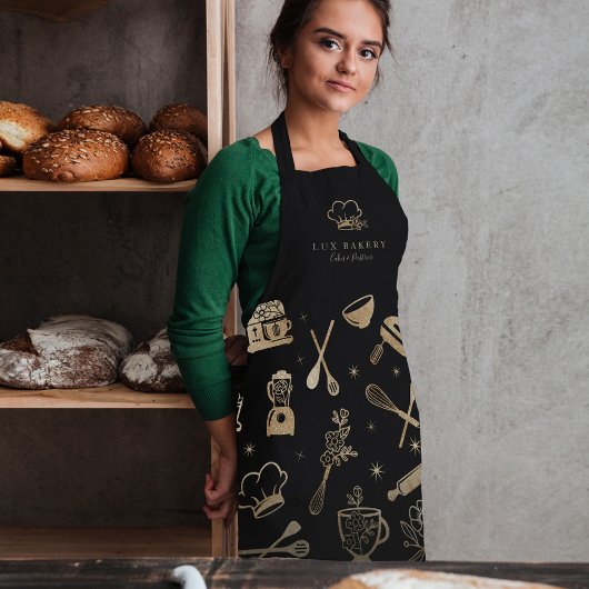 Luxury Gold Sparkle Baking Cooking Utile Bakery Schort
