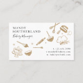 Luxury Gold Sparkle Baking Cooking Utile Bakery Visitekaartje (Achterkant)