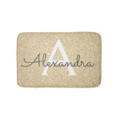 Luxury Gold Sparkle Glitter Monogram Naam Badmat (Voorkant)