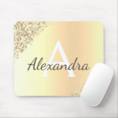 Luxury Gold Sparkle Glitter Monogram Naam Muismat (Met muis)