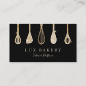 Luxury Gold Sparkle Golden Baker's gereedschap Visitekaartje (Voorkant)