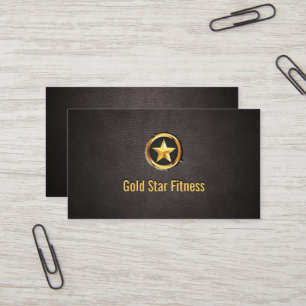 Luxury Gold Star Fitness Leather Visitekaartje