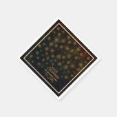 Luxury Gold Star & Snowflake Christmas Dinner Servet (Hoek)