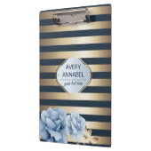 Luxury Gold Stripe Floral Klembord (Links)