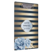 Luxury Gold Stripe Floral Klembord (Rechts)