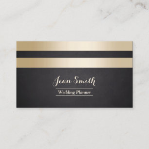 Luxury Gold Stripes Wedding Event Planning Visitekaartje