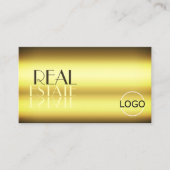 Luxury Gold Stylish Mirror Letters met Logo Visitekaartje (Voorkant)