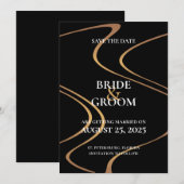 Luxury Gold Swirl Lines Sla de datumkaart op Kaart (Voorkant / Achterkant)