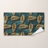 Luxury Gold Teal Tiger Stripe & Tropical Leaves Bad Handdoek (Handdoek)
