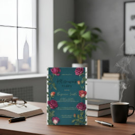 Luxury Gold Text Dark Turquoise Rose Retirement In Kaart