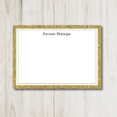Luxury Gold Texture Border Black Name Script Notitiekaartje