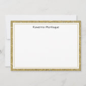 Luxury Gold Texture Border Black Name Script Notitiekaartje (Voorkant)