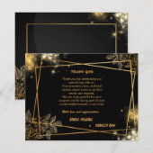 Luxury Gold THANK YOU Wedding Card (Voorkant / Achterkant)