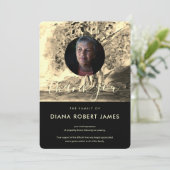 Luxury Gold Trees Landscape Foto Sympathie Bedankkaart (Staand voorkant)