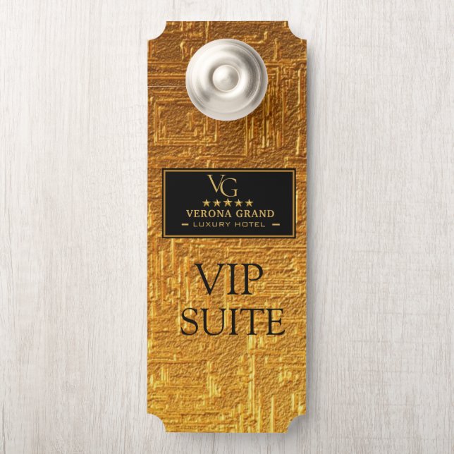 Luxury Gold VIP Suite Door Hanger Hotel  (Op knop)