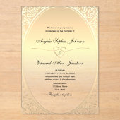 Luxury Gold Wedding Acryl Uitnodigingen (Voorkant)