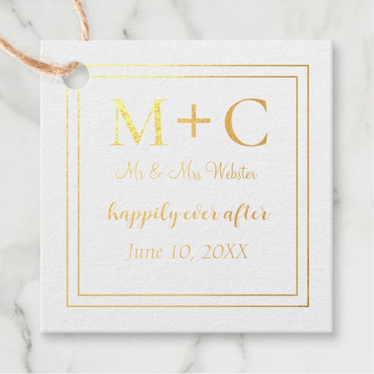 Luxury Gold Wedding Bedankjes Labels (Voorkant)