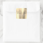 Luxury Gold Wedding Favor Hartelijk dank Vierkante Sticker (Tas)