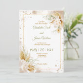 Luxury Gold Wedding Invitation Kaart (Staand voorkant)