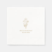 Luxury Gold Wedding Napkins : Romantic Celebration Servet (Voorkant)