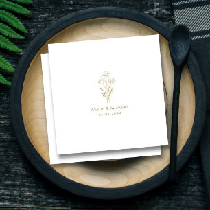 Luxury Gold Wedding Napkins : Romantic Celebration Servet